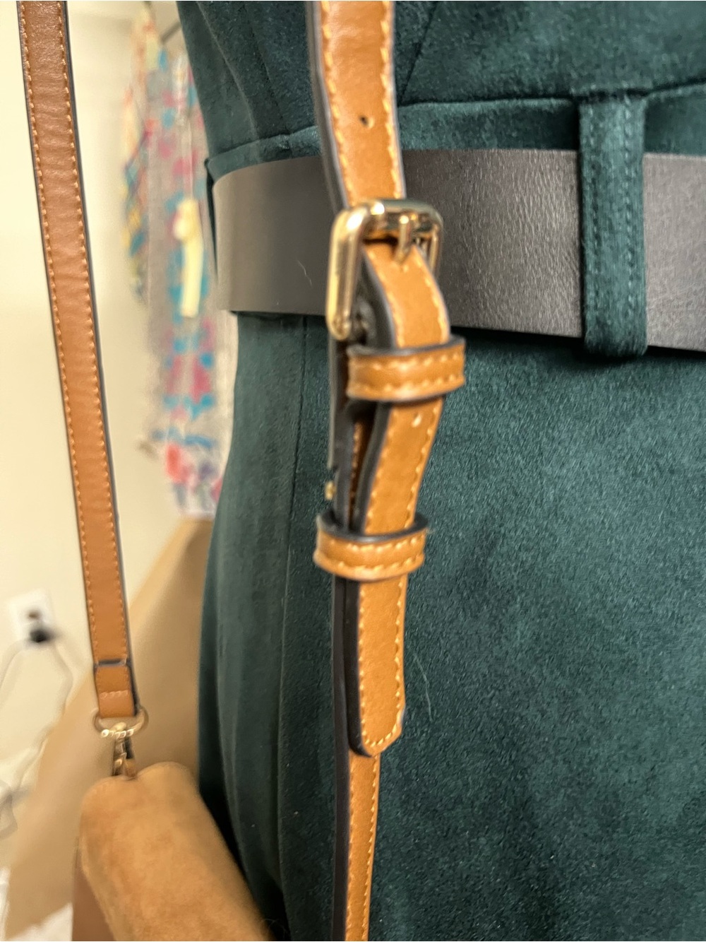 Moda Luxe Diva Suede & Leather Crossbody with Tassel - Picture 4 of 9